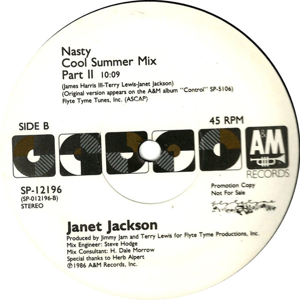 Janet Jackson - Nasty | A&M Records (SP-12196) - 3 Janet Jackson - Nasty | A&M Records (SP-12196) - 3