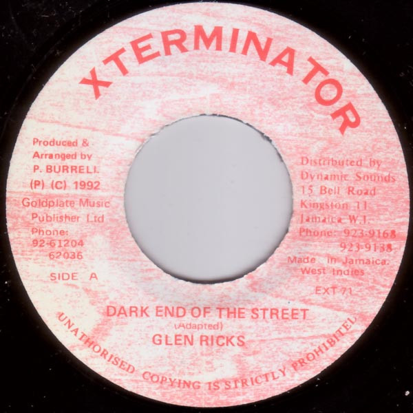 Glen Ricks - Dark End Of The Street | Xterminator (EXT 71) - main