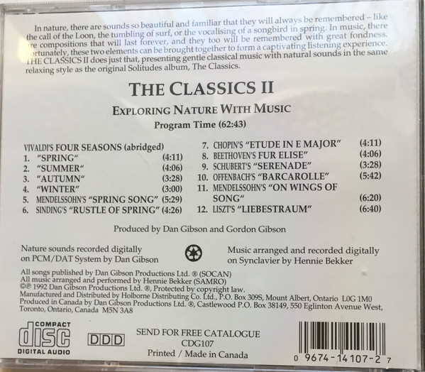 Dan Gibson - The Classics II | Solitudes (CDG 107) - 2 Dan Gibson - The Classics II | Solitudes (CDG 107) - 2