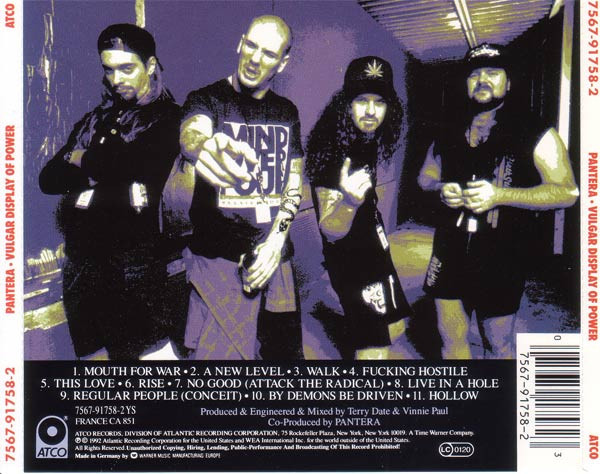 Pantera - Vulgar Display Of Power | ATCO Records (7567-91758-2) - main