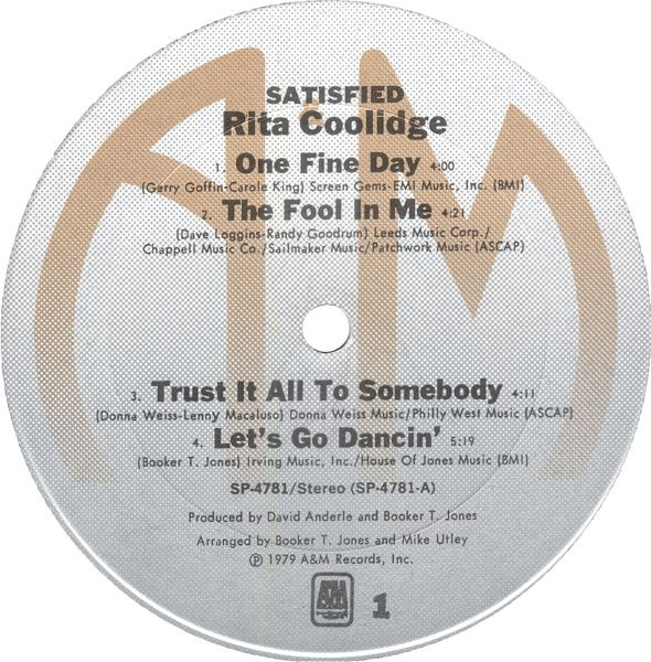 Rita Coolidge - Satisfied | A&M Records (SP-4781) - 3 Rita Coolidge - Satisfied | A&M Records (SP-4781) - 3