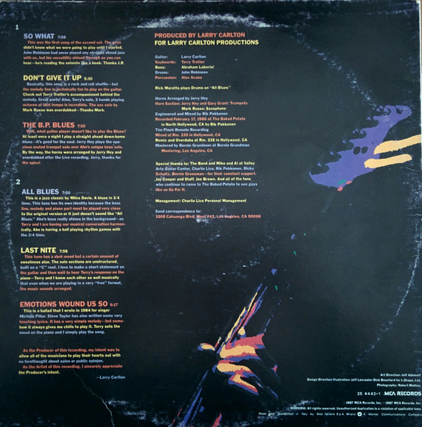 Larry Carlton - Last Nite | MCA Records (25 4442-1) - 2 Larry Carlton - Last Nite | MCA Records (25 4442-1) - 2