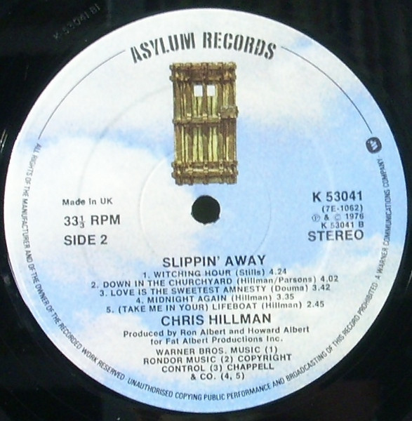 Chris Hillman - Slippin' Away | Asylum Records (K53041) - 4