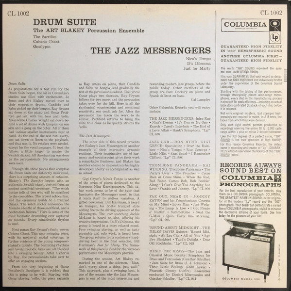 Art Blakey & The Jazz Messengers - Drum Suite | Columbia (CL 1002) - 2