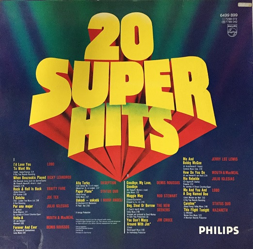 Various - 20 Super Hits | Philips (6499 899) - 2