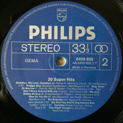 Various - 20 Super Hits | Philips (6499 899) - 4