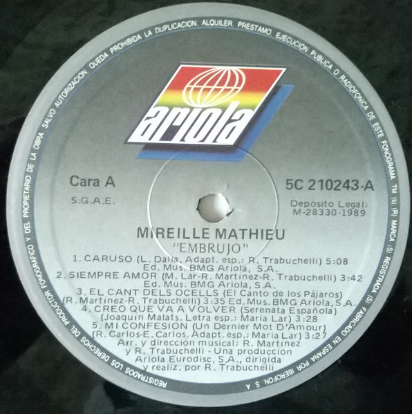 Mireille Mathieu - Embrujo | Ariola (5C 210243-A) - 3 Mireille Mathieu - Embrujo | Ariola (5C 210243-A) - 3