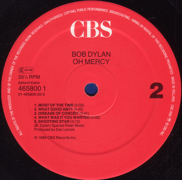 Bob Dylan - Oh Mercy | CBS (465800 1) - 4