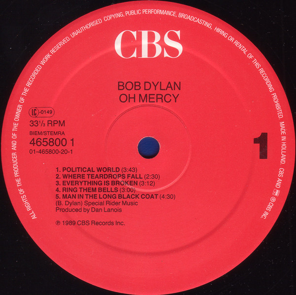 Bob Dylan - Oh Mercy | CBS (465800 1) - 3