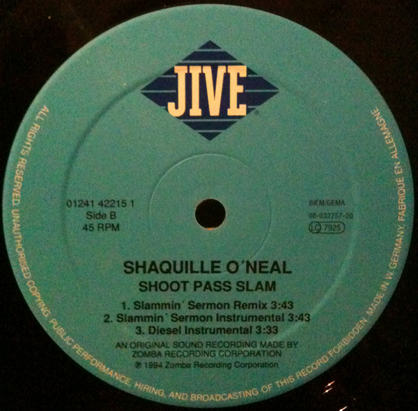 Shaquille O'Neal - Shoot Pass Slam | Jive (01241-42215-1) - 2 Shaquille O'Neal - Shoot Pass Slam | Jive (01241-42215-1) - 2