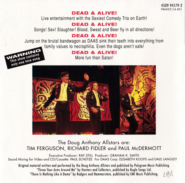 Doug Anthony All Stars - Dead & Alive CD | EastWest (4509 94179-2) - 4 Doug Anthony All Stars - Dead & Alive CD | EastWest (4509 94179-2) - 4
