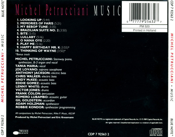 Michel Petrucciani - Music | Blue Note (CDP 7 92563 2) - 2