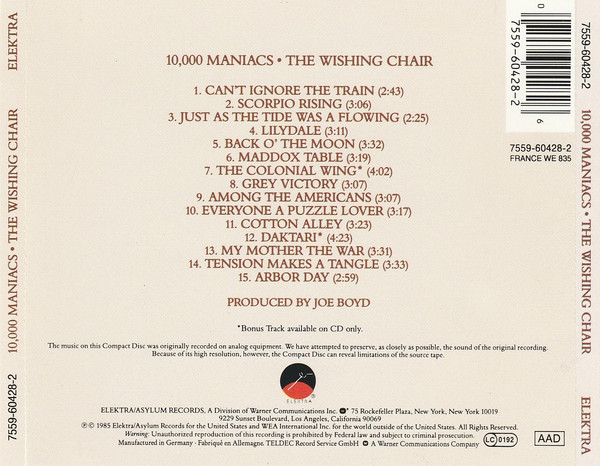 10,000 Maniacs - The Wishing Chair | Elektra (7559-60428-2) - 2