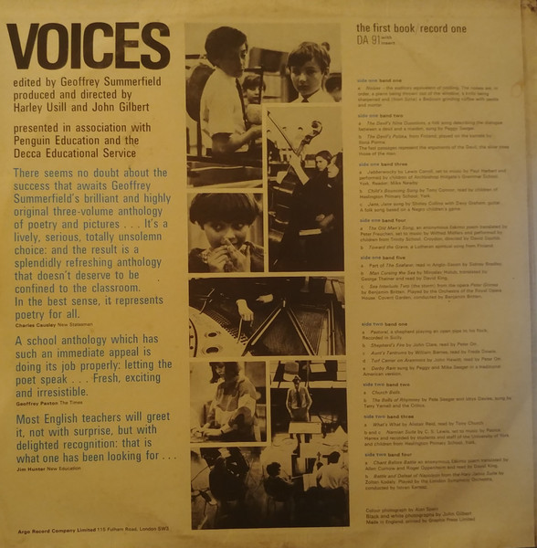 Various - Voices (The First Book/Record One) | Argo (DA 91) - 2