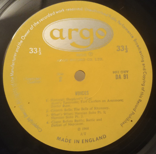 Various - Voices (The First Book/Record One) | Argo (DA 91) - 4