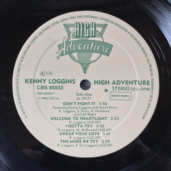 Kenny Loggins - High Adventure | CBS (85932) - 3 Kenny Loggins - High Adventure | CBS (85932) - 3