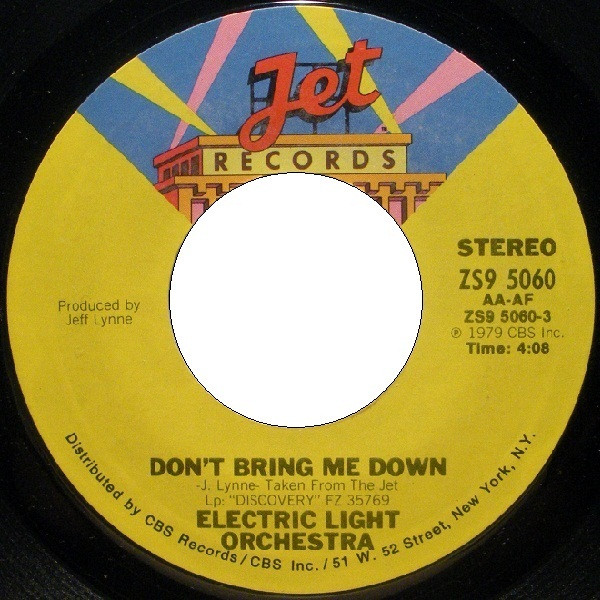 Electric Light Orchestra - Don't Bring Me Down | Jet Records (ZS9 5060)