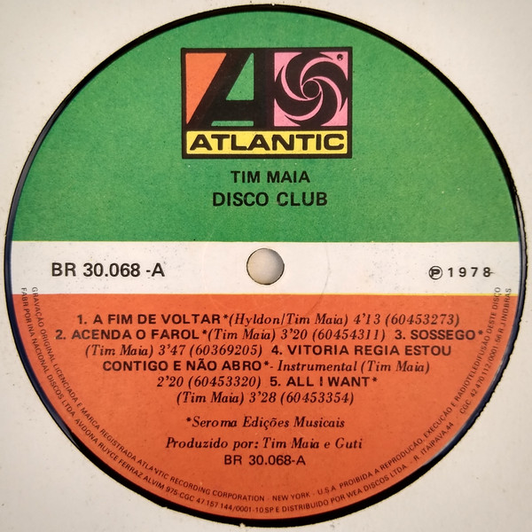Tim Maia - Disco Club | Atlantic (BR 30.068) - 3
