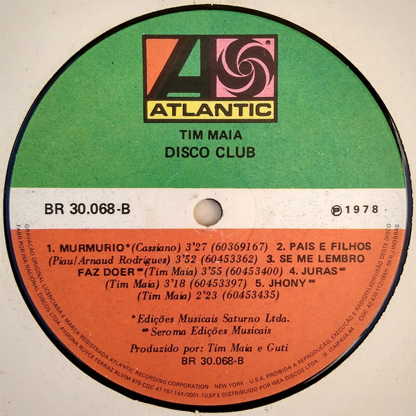 Tim Maia - Disco Club | Atlantic (BR 30.068) - 4