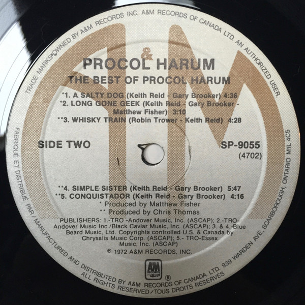 Procol Harum - The Best Of Procol Harum [Vinyl] | A&M Records (SP-9055) - 4