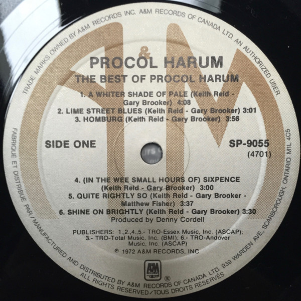 Procol Harum - The Best Of Procol Harum [Vinyl] | A&M Records (SP-9055) - 3