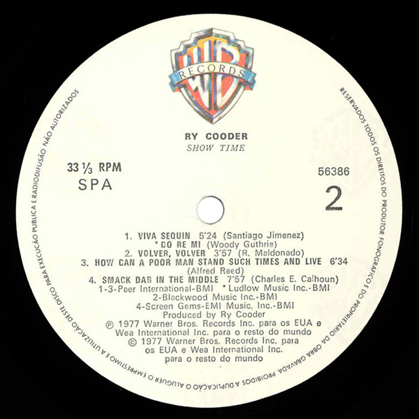 Ry Cooder - Show Time (Chicken Skin Revue) | Warner Bros. Records (56386) - 4 Ry Cooder - Show Time (Chicken Skin Revue) | Warner Bros. Records (56386) - 4