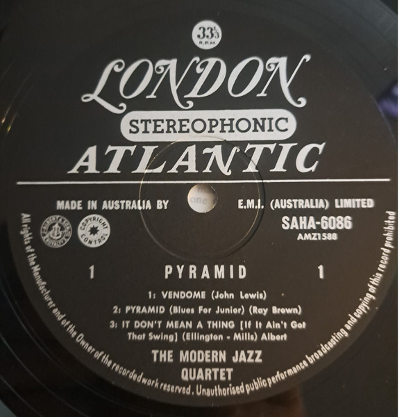 The Modern Jazz Quartet - Pyramid | London (SAHA 6086) - 3 The Modern Jazz Quartet - Pyramid | London (SAHA 6086) - 3