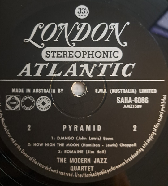 The Modern Jazz Quartet - Pyramid | London (SAHA 6086) - 4 The Modern Jazz Quartet - Pyramid | London (SAHA 6086) - 4