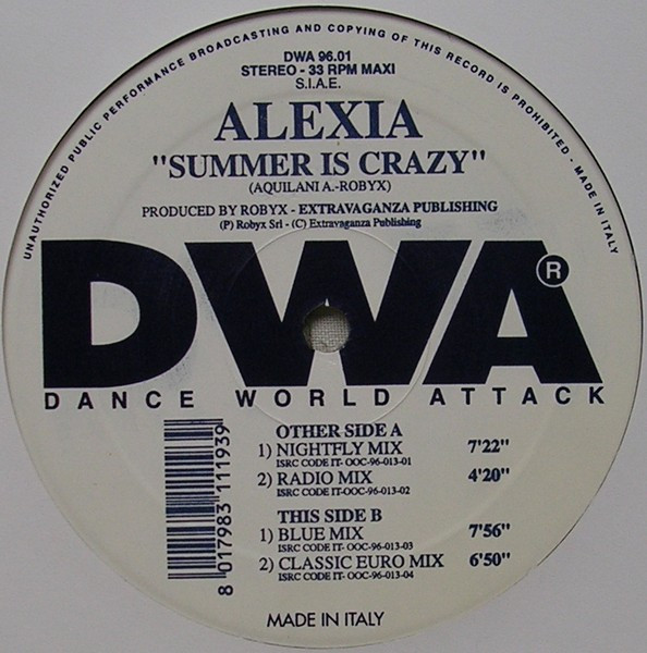 Alexia - Summer Is Crazy | DWA (Dance World Attack) (DWA 96.01) - 4