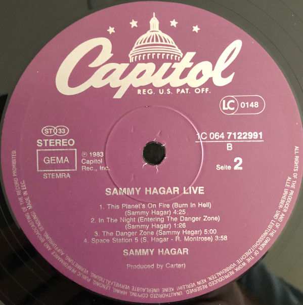 Sammy Hagar - Sammy Hagar Live | Capitol Records (1C 064 7122991) - 3 Sammy Hagar - Sammy Hagar Live | Capitol Records (1C 064 7122991) - 3