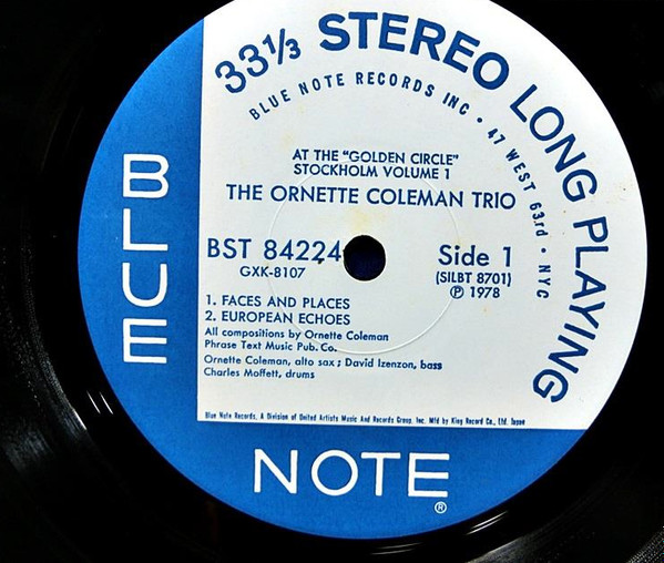 The Ornette Coleman Trio - At The "Golden Circle" Stockholm - Volume One [Vinyl] | Blue Note (GXK 8107) - 2