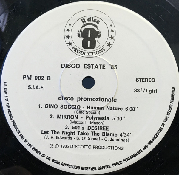Various - Disco Estate '85 | Il Discotto Productions (PM 002) - 2