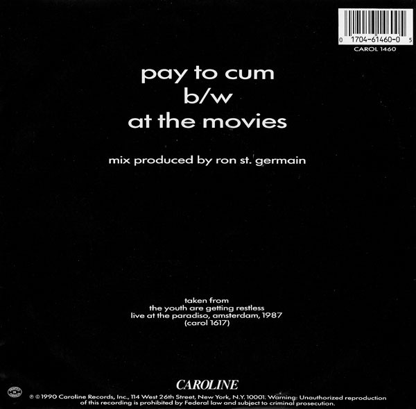 Bad Brains - Pay To Cum | Caroline Records (CAROL 1460) - 2 Bad Brains - Pay To Cum | Caroline Records (CAROL 1460) - 2