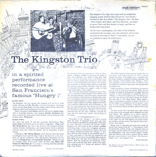 Kingston Trio - ... From The “Hungry i” | Capitol Records (T1107) - 2 Kingston Trio - ... From The “Hungry i” | Capitol Records (T1107) - 2
