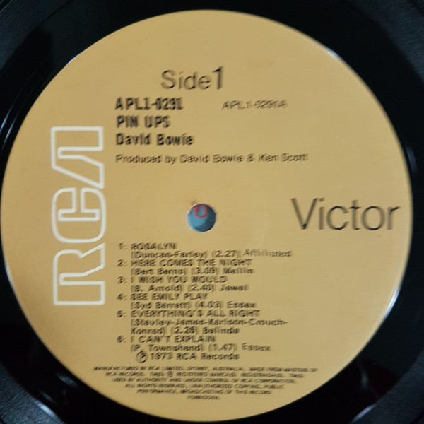 David Bowie - Pinups | RCA Victor (APL1-0291) - 2