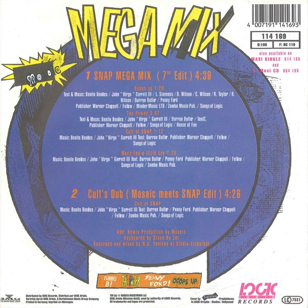 Snap! - Mega Mix | Logic Records (114 169) - 2