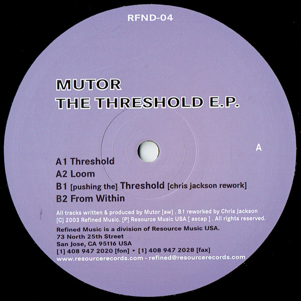 Mutor - The Threshold EP | Refined (RFND-04) - main