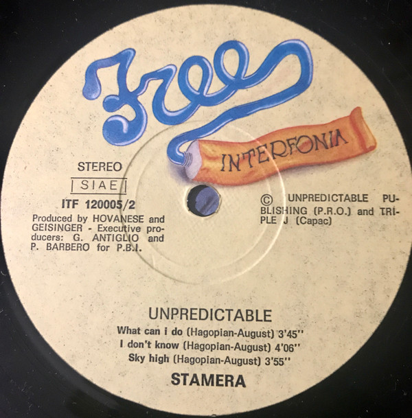 Elio Stamera - Unpredictable [Vinyl] | Free Interfonia (ITF 120005) - 3