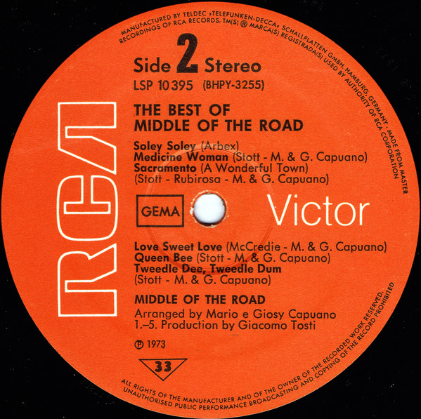Middle Of The Road - The Best Of Middle Of The Road | RCA Victor (LSP 10 395) - 4