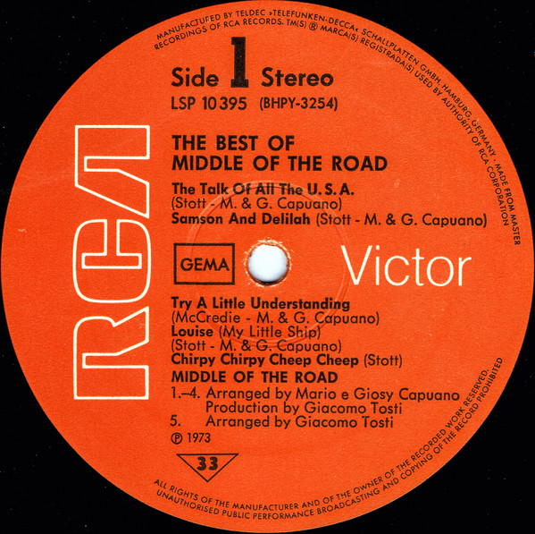 Middle Of The Road - The Best Of Middle Of The Road | RCA Victor (LSP 10 395) - 3