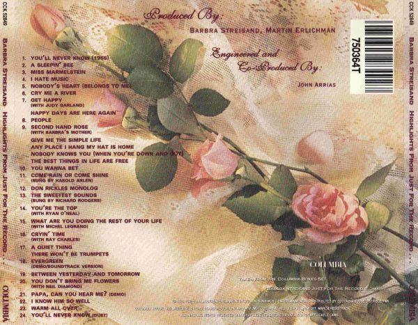 Barbra Streisand - Highlights From Just For The Record... | Columbia (CCK 52849) - 2