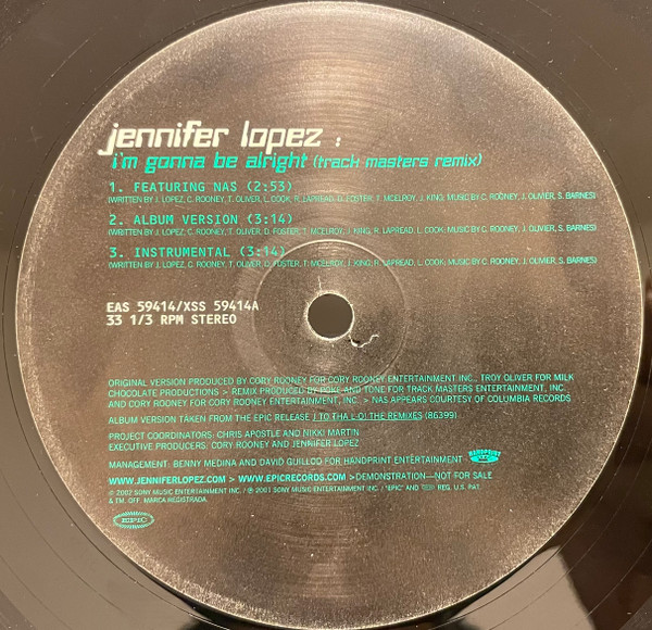 Jennifer Lopez - I'm Gonna Be Alright (Track Masters Remix) | Epic (EAS 59414) - 2