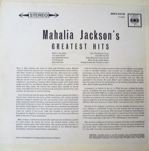 Mahalia Jackson's Greatest Hits