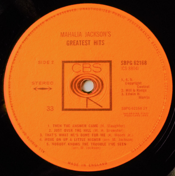 Mahalia Jackson's Greatest Hits