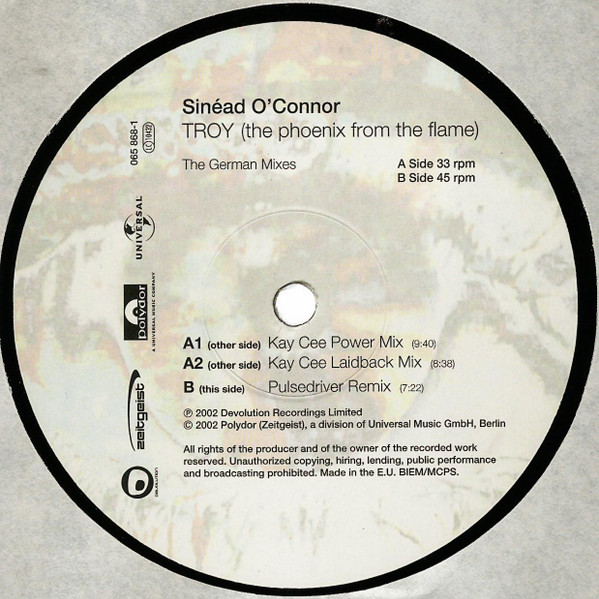 Sinéad O'Connor - Troy (The Phoenix From The Flame) (The German Mixes) | Zeitgeist (065 868-1) - 4