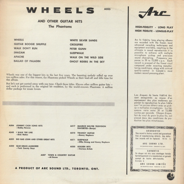 The Phantoms - Wheels And Other Great Guitar Hits | Arc Records (A555) - 2 The Phantoms - Wheels And Other Great Guitar Hits | Arc Records (A555) - 2