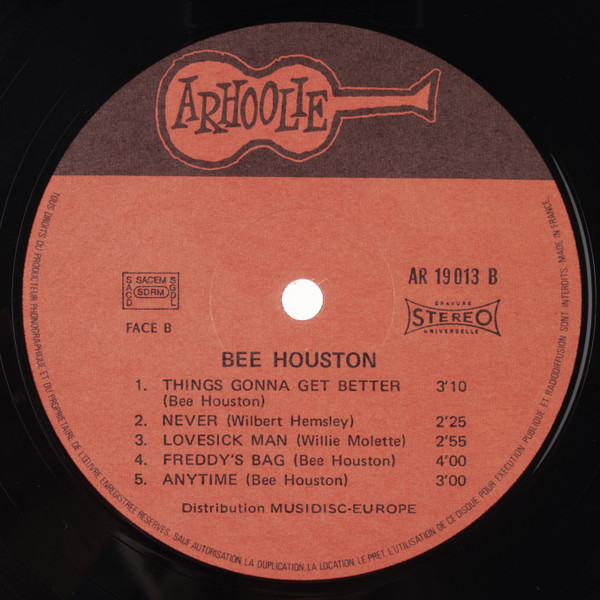 Bee Houston - Bee Houston | Arhoolie Records (AR 19013) - 4 Bee Houston - Bee Houston | Arhoolie Records (AR 19013) - 4