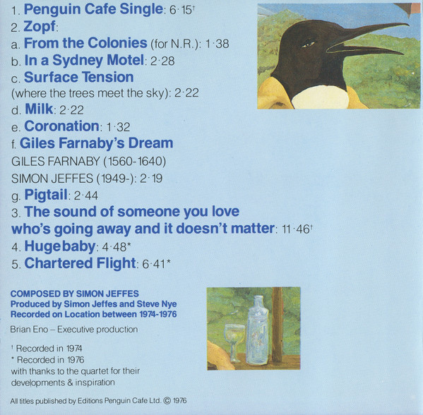 Penguin Cafe Orchestra - Music From The Penguin Cafe | Virgin (EEGCD 27) - 4