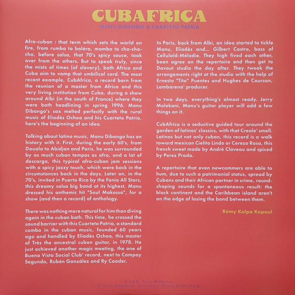 Manu Dibango & El Cuarteto Patria - CubAfrica | Soul Makossa (SMV04) - 2