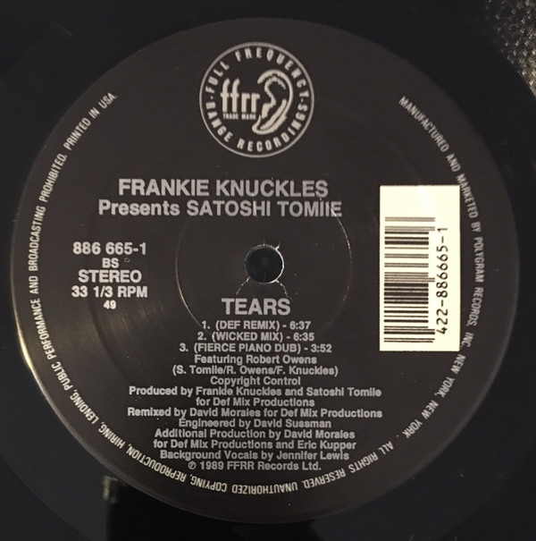 Frankie Knuckles Presents Satoshi Tomiie - Tears | FFRR (886 665-1) - 3 Frankie Knuckles Presents Satoshi Tomiie - Tears | FFRR (886 665-1) - 3
